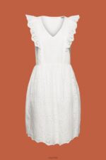 Esprit Cotton lace dress Women Off White Dresses P0D0X191 - Image 5