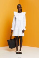 Esprit Cotton Lace Knee-Length Dress Women White Dresses P0D0X111 - Image 2