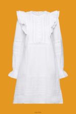 Esprit Cotton Lace Knee-Length Dress Women White Dresses P0D0X111 - Image 5