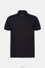Esprit Cotton Mesh Polo Shirt Men Black Polos P0D0X566 - Image 5