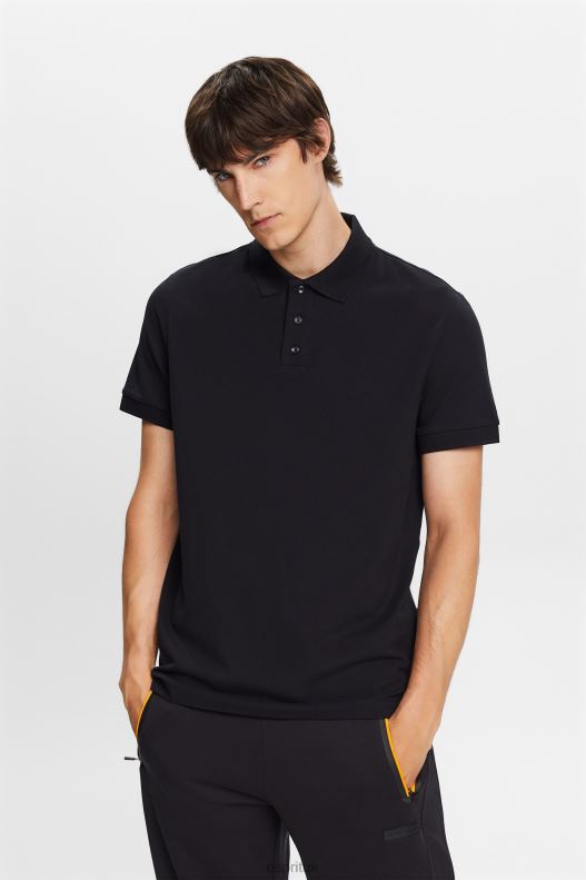 esprit_cotton_mesh_polo_shirt_men_black_polos_p0d0x566.jpg Esprit Cotton Mesh Polo Shirt Men Black Polos P0D0X566 - Image 1
