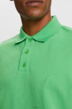 Esprit Cotton Mesh Polo Shirt Men Green Polos P0D0X569 - Image 3