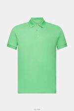 Esprit Cotton Mesh Polo Shirt Men Green Polos P0D0X569 - Image 5