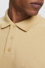 Esprit Cotton Mesh Polo Shirt Men Pale Khaki Polos P0D0X568 - Image 3