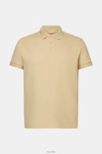 Esprit Cotton Mesh Polo Shirt Men Pale Khaki Polos P0D0X568 - Image 5
