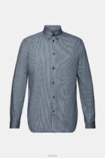 Esprit Cotton Poplin Shirt Men Grey Blue Shirts P0D0X576 - Image 5