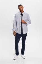 Esprit Cotton Poplin Shirt Men Navy Shirts P0D0X575 - Image 2