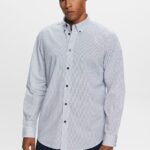 Esprit Cotton Poplin Shirt Men Navy Shirts P0D0X575