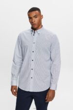 Esprit Cotton Poplin Shirt Men Navy Shirts P0D0X575