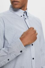 Esprit Cotton Poplin Shirt Men Navy Shirts P0D0X575 - Image 3