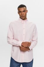 Esprit Cotton Poplin Shirt Men Old Pink Shirts P0D0X577