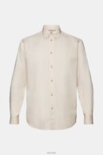 Esprit Cotton Poplin Shirt Men Sand Shirts P0D0X574 - Image 5