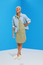 Esprit Cotton shirt dress Women Light Khaki Dresses P0D0X45 - Image 2