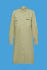 Esprit Cotton shirt dress Women Light Khaki Dresses P0D0X45 - Image 5