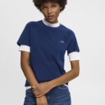 Esprit Cotton T-shirt with embroidered logo Women Ink T-Shirts P0D0X150