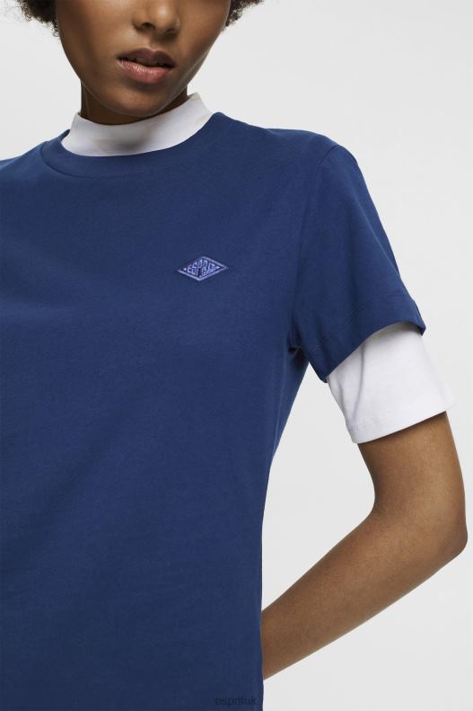 Esprit Cotton T-shirt with embroidered logo Women Ink T-Shirts P0D0X150 - Image 3