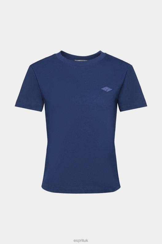 Esprit Cotton T-shirt with embroidered logo Women Ink T-Shirts P0D0X150 - Image 5
