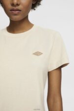 Esprit Cotton T-shirt with embroidered logo Women Light Taupe T-Shirts P0D0X148 - Image 3