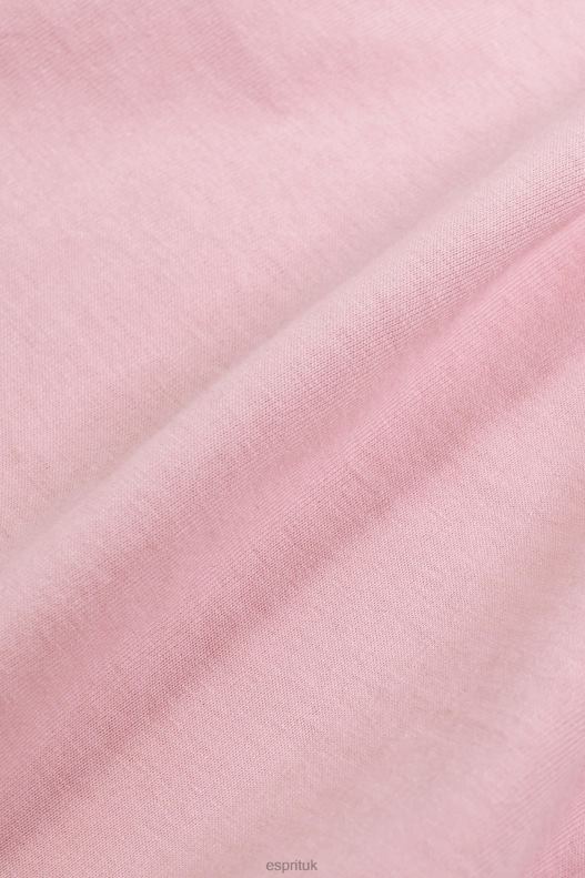 Esprit Cotton T-shirt with embroidered logo Women Pink T-Shirts P0D0X152 - Image 4