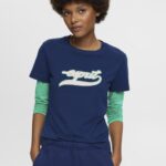 Esprit Cotton T-shirt with printed logo Women Ink T-Shirts P0D0X145