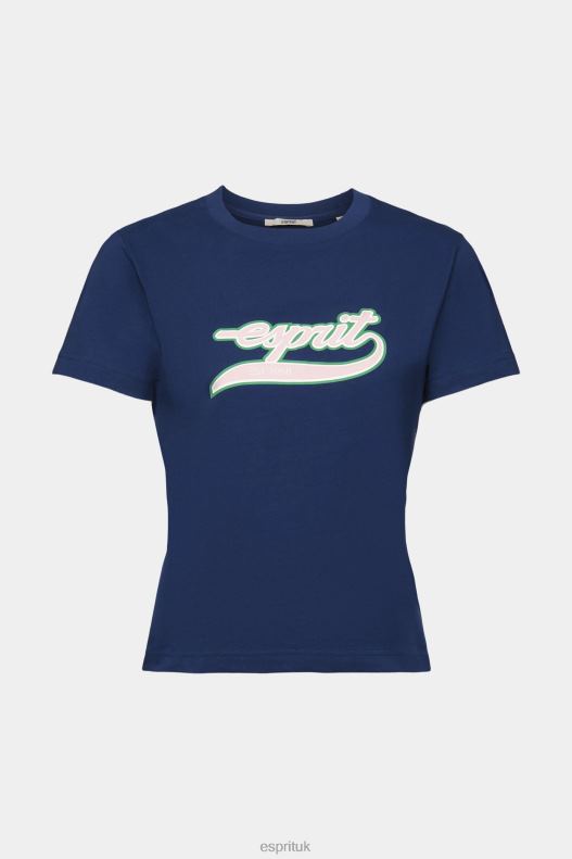 Esprit Cotton T-shirt with printed logo Women Ink T-Shirts P0D0X145 - Image 5