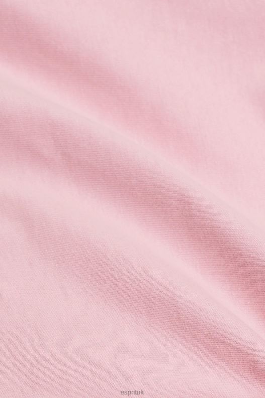 Esprit Cotton T-shirt with printed logo Women Pink T-Shirts P0D0X146 - Image 4