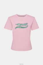 Esprit Cotton T-shirt with printed logo Women Pink T-Shirts P0D0X146 - Image 5