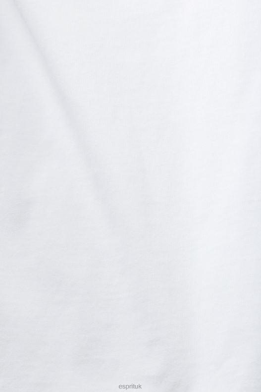 Esprit Cotton T-shirt with printed logo Women White T-Shirts P0D0X142 - Image 4