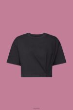 Esprit Cropped crewneck T-shirt Women Black T-Shirts P0D0X193 - Image 5