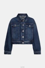 Esprit Cropped denim jacket Women Blue Medium Wash Jackets P0D0X550 - Image 5