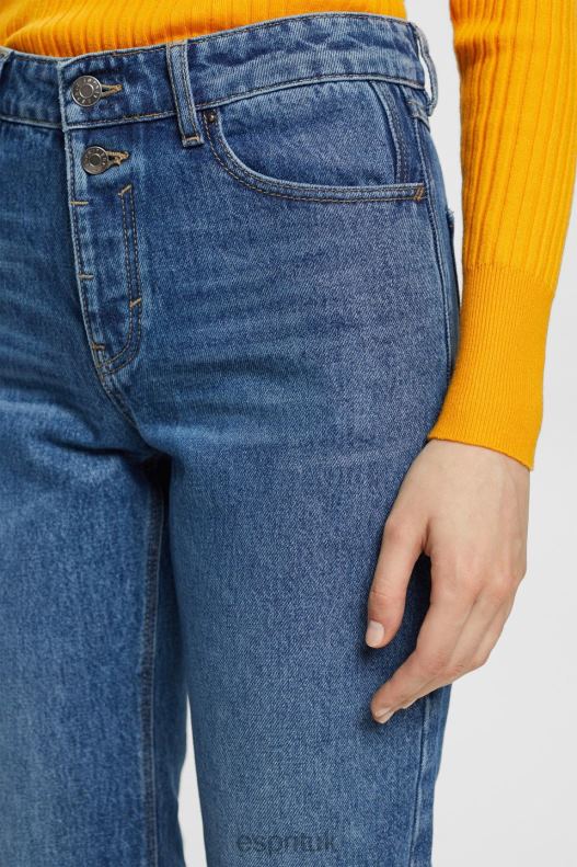 Esprit Cropped flared stretch jeans Women Blue Medium Wash Denim P0D0X451 - Image 3