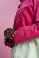 Esprit Cropped patchwork hoodie Women Pink Fuchsia Sweatshirts & Hoodies P0D0X290 - Image 3