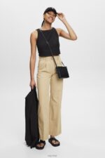 Esprit Cropped sleeveless blouse Women Black Blouses P0D0X307 - Image 2
