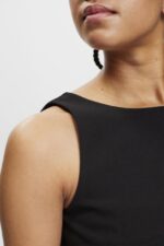 Esprit Cropped sleeveless blouse Women Black Blouses P0D0X307 - Image 3