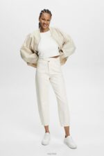 Esprit Cropped sleeveless blouse Women Off White Blouses P0D0X308 - Image 2