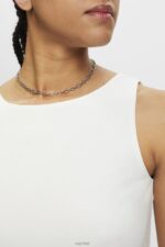 Esprit Cropped sleeveless blouse Women Off White Blouses P0D0X308 - Image 3