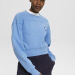Esprit Cropped sweatshirt Women Light Blue Lavender Sweatshirts & Hoodies P0D0X156
