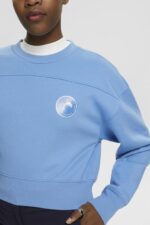 Esprit Cropped sweatshirt Women Light Blue Lavender Sweatshirts & Hoodies P0D0X156 - Image 3