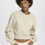 Esprit Cropped sweatshirt Women Light Taupe Sweatshirts & Hoodies P0D0X154