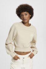 Esprit Cropped sweatshirt Women Light Taupe Sweatshirts & Hoodies P0D0X154