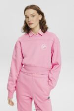 Esprit Cropped sweatshirt Women Pink Sweatshirts & Hoodies P0D0X157
