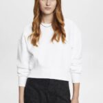 Esprit Cropped sweatshirt Women White Sweatshirts & Hoodies P0D0X153