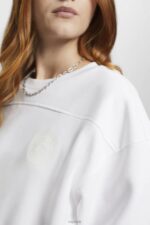 Esprit Cropped sweatshirt Women White Sweatshirts & Hoodies P0D0X153 - Image 3