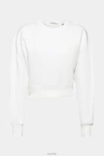 Esprit Cropped sweatshirt Women White Sweatshirts & Hoodies P0D0X153 - Image 5