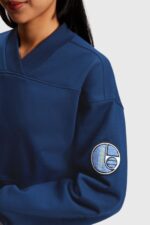 Esprit Cropped varsity patch sweatshirt Women Ink Sweatshirts & Hoodies P0D0X419 - Image 2