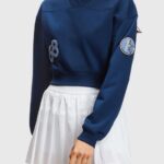 Esprit Cropped varsity patch sweatshirt Women Ink Sweatshirts & Hoodies P0D0X419