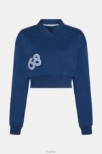 Esprit Cropped varsity patch sweatshirt Women Ink Sweatshirts & Hoodies P0D0X419 - Image 4