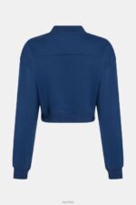 Esprit Cropped varsity patch sweatshirt Women Ink Sweatshirts & Hoodies P0D0X419 - Image 5
