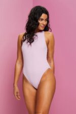 Esprit Cross Back Textured Swimsuit Women Lilac Swim P0D0X80
