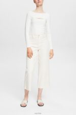Esprit Cut-out top Women Off White Long Sleeve P0D0X531 - Image 2